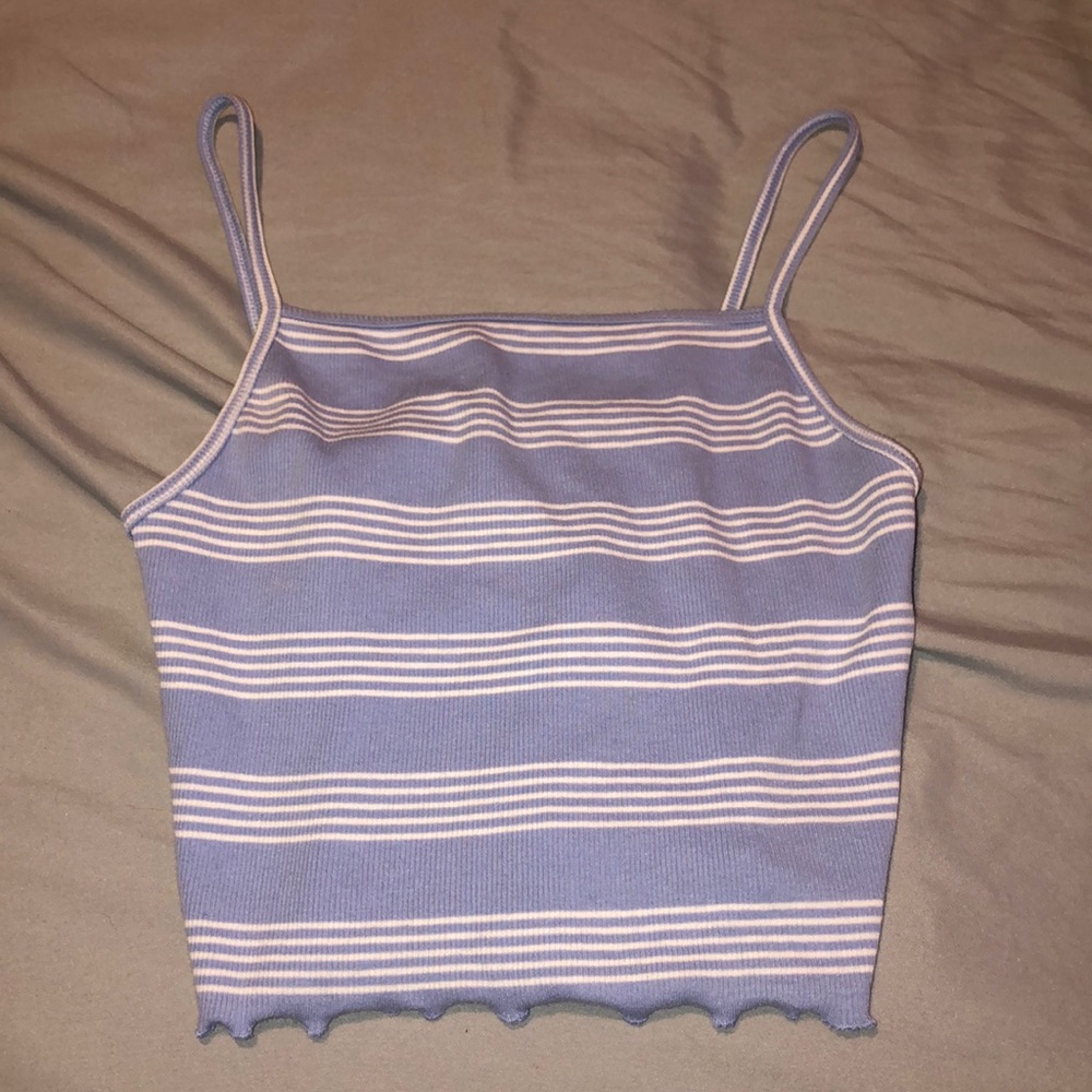 Blue & White Striped CropTop
